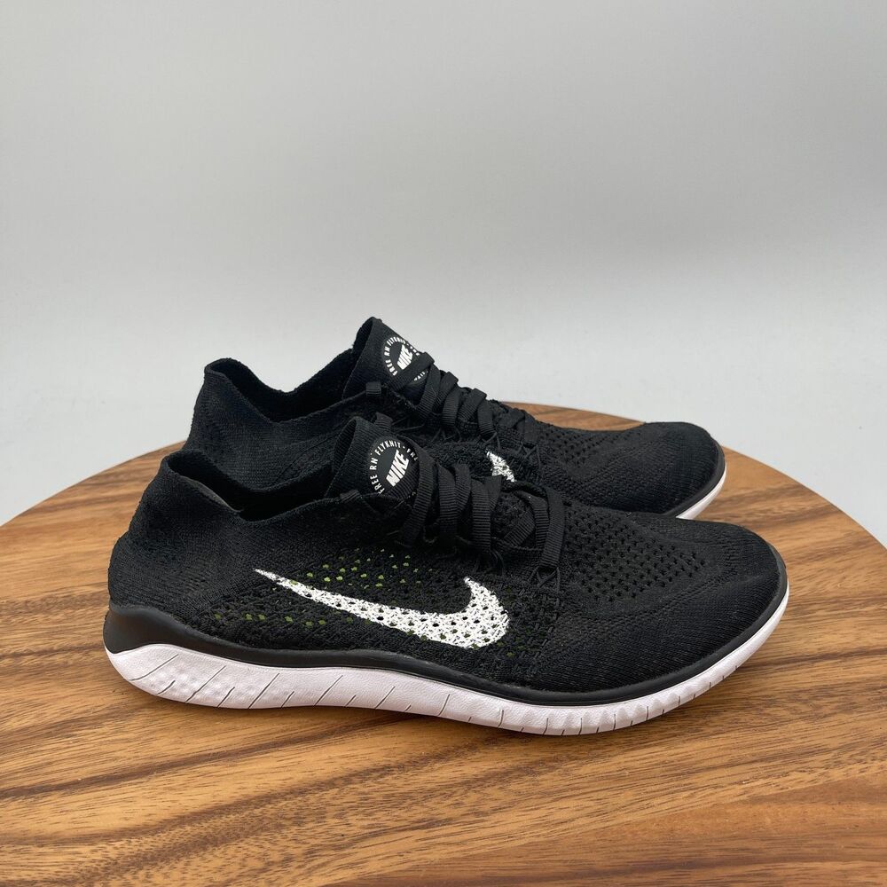 Nike Free RN Flyknit Shoes Womens Size 9 Black Running Comfort Walking Sneaker